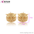 91047 Xuping New Fashion 18 Karat Gold Überzogene Eulen-Bolzen-Ohrringschmuck